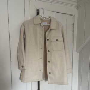 Old Navy Cream Utility Jacket with Shirt Collar